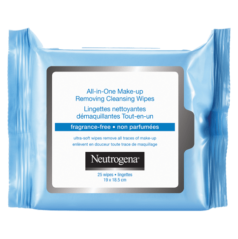 NEUTROGENA® ALL-IN-ONE Make-Up Removing Cleansing Wipes Fragrance-Free (25ct, Twin Pack) 