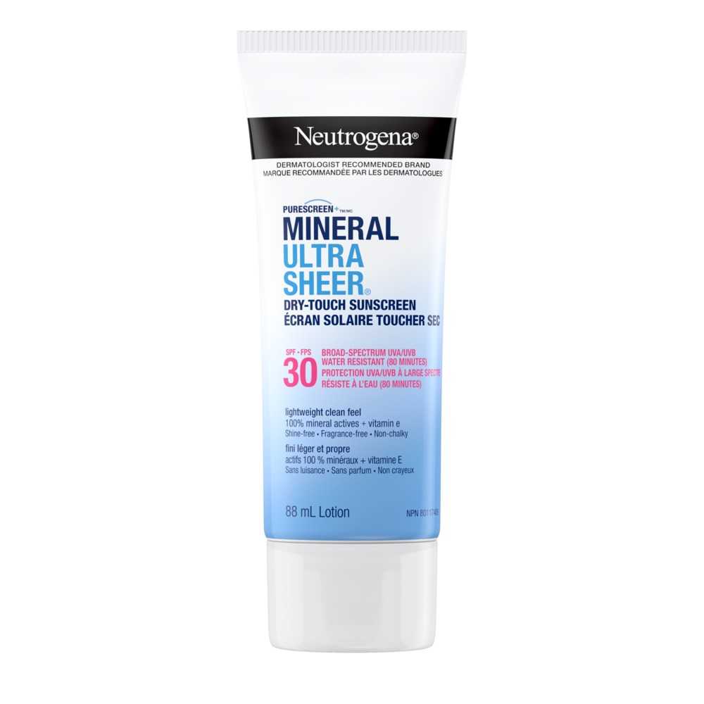 NEUTROGENA® Mineral Ultra Sheer Dry-Touch Lotion Sunscreen with SPF 30, squeeze tube, 88 mL