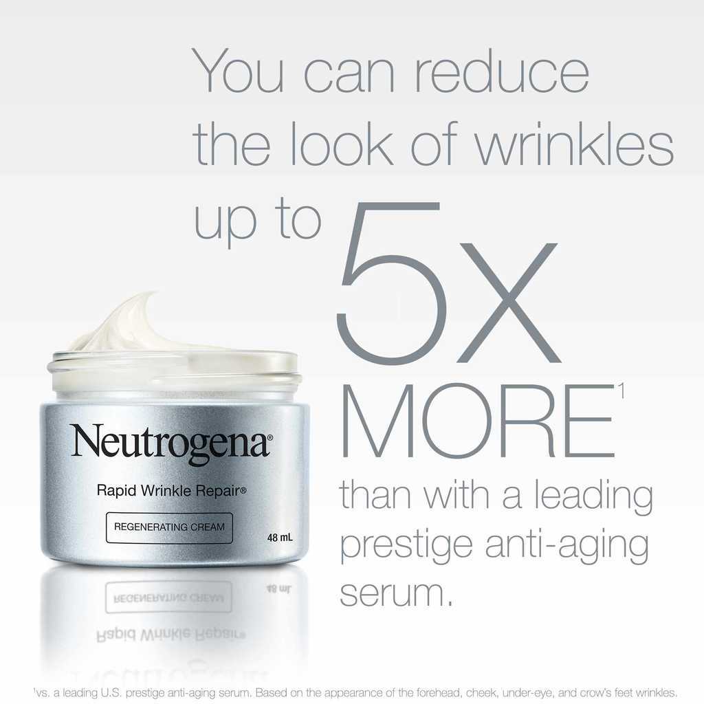 Rapid Wrinkle Repair Regenerating Cream open jar with text, 'You can reduce the look of wrinkles'