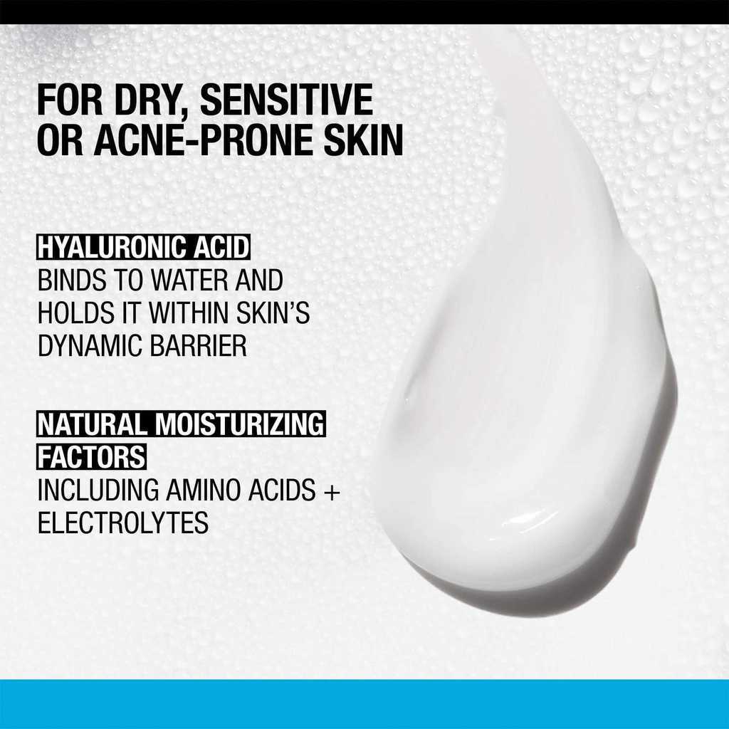 Information on the NEUTROGENA® Hydro Boost Fragrance Free Cream ingredients like Hyaluronic Acid and their benefits for dry or acne-prone skin.