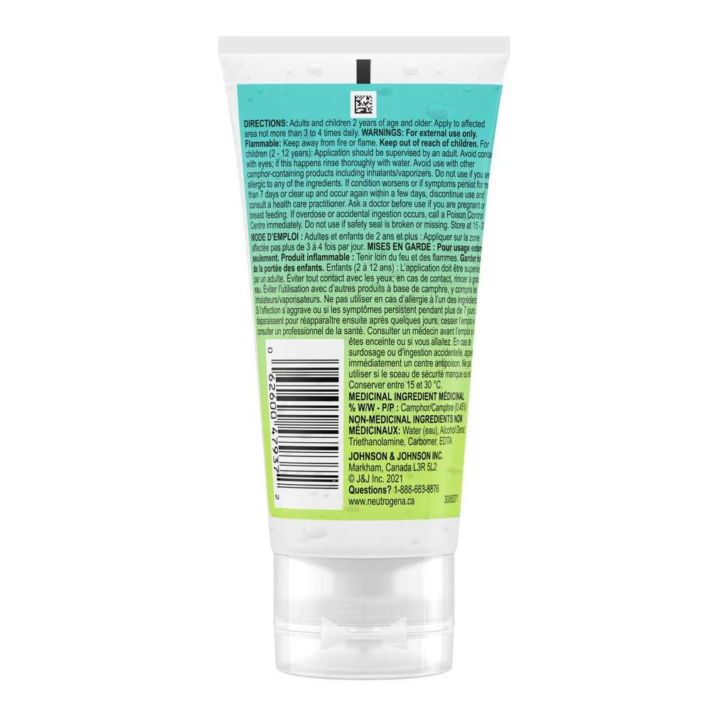 The back of Neutrogena® Sun Rescue™ After Sun Medicated Relief Gel Squeeze Bottle
