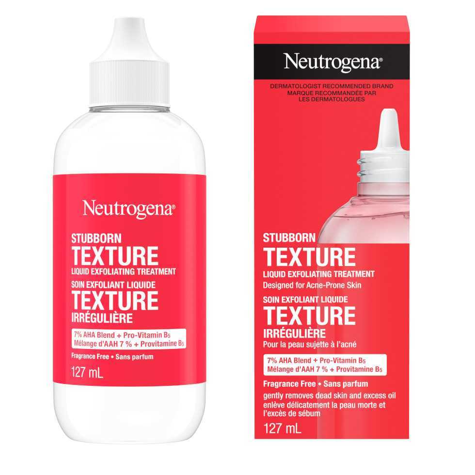 127ml bottle of Neutrogena Stubborn Texture Liquid Exfoliating Treatment