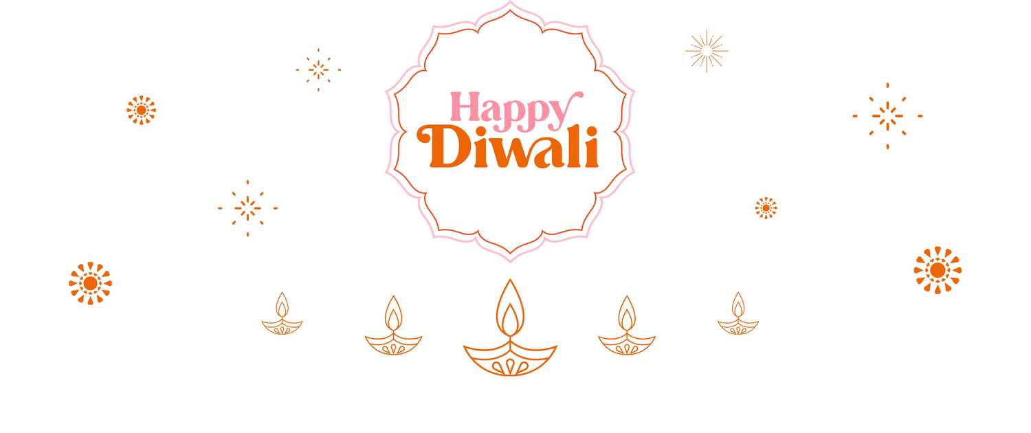 Happy Diwali Banner with white background 