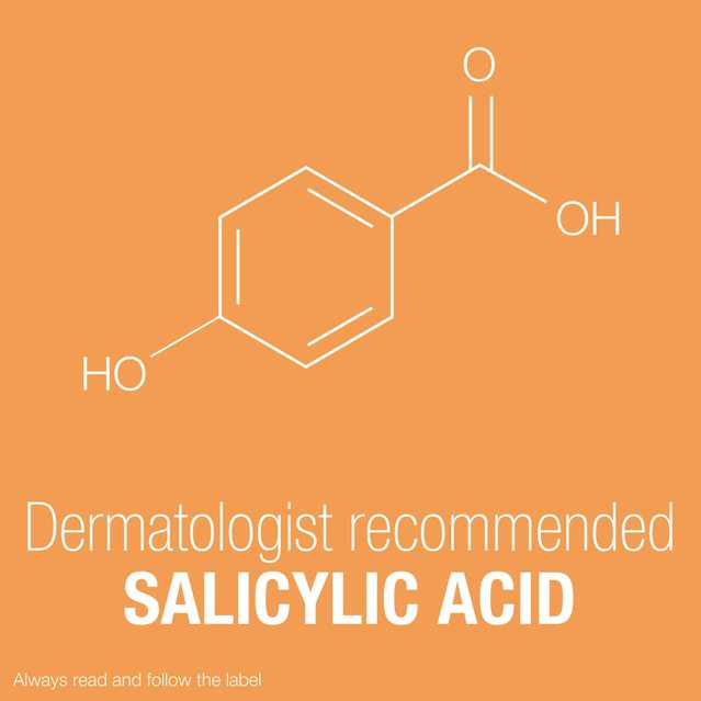 Graphic that states 'dermatologist recommended salicylic acid'
