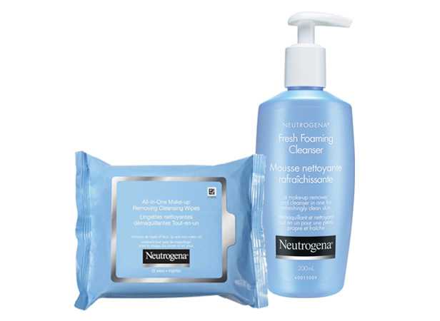 NEUTROGENA® All-in-One Make-Up Removing Cleansing Wipes and NEUTROGENA® Fresh Foaming Cleasner