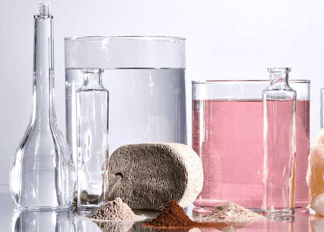 Beakers of Raw Neutrogena Ingredients