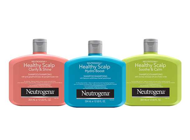 Three bottles of Neutrogena Healthy Scalp hair products, 354 mL each